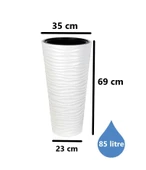 Omnipazar SO-KVT2 Kumsal Vazo Saksı Takımı 85 Litre Beyaz 3 Adet - 2