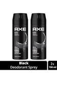 2 Adet Axe Erkek Deodorant & Bodyspray Black 48 Saat Etkileyici Koku Vücut Spreyi 150 ml thumbnail 1