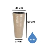 Omnipazar SO-KVT2 Kumsal Vazo Saksı Takımı 85 Litre Mocha 3 Adet thumbnail 2