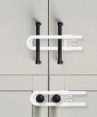 4 Adet Çocuk Koruma Kilidi - Slide Dolap Çekmece Kilidi Sürgülü Kilit - 2