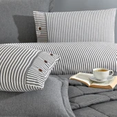 Schafer Home Loria Yatak Örtüsü Nevresim Seti 7 Parça-Antrasit - 10