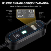 Taysla 7 kW 16A Ev Tipi Bireysel Taşınabilir Portatif Elektrikli Araç Şarj İstasyonu 7 Metre thumbnail 2
