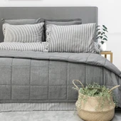 Schafer Home Loria Yatak Örtüsü Nevresim Seti 7 Parça-Antrasit - 4