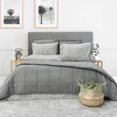 Schafer Home Loria Yatak Örtüsü Nevresim Seti 7 Parça-Antrasit - 1