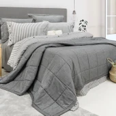 Schafer Home Loria Yatak Örtüsü Nevresim Seti 7 Parça-Antrasit - 3