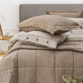 Schafer Home Loria Yatak Örtüsü Nevresim Seti 7 Parça-Bej - 5