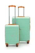 Copella Polipropilen & Kırılmaz 2'li Valiz Seti Büyük & Kabin - Su Yeşili - 1