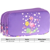 Kaukko Kıds 3 Bölmeli Kalem Çantası (cheerful Flamıngo)krn-L8226 - 3