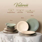 GÜRAL PORSELEN Paris 12 Parça 4 Kişilik Mat Yemek Takımı thumbnail 4