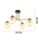 Mali 4 Kollu Eskitme Balcam Modern Avize Camlı Avize ve Sarkit Avize thumbnail 4