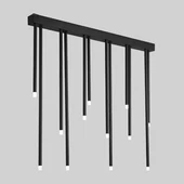 Pipe Plafonyer Led Avize 100 Cm 12li Boru Siyah ve Sarkıt Avize - 1