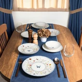 GÜRAL PORSELEN Flora Blue 16 Parça 4 Kişilik Yemek Takımı 48833 thumbnail 3