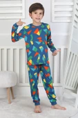 Renkli Geometrik Şekilli Erkek Çocuk Pijama Takımı - 2