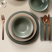 GÜRAL PORSELEN Paris 12 Parça 4 Kişilik Mat Yemek Takımı thumbnail 3