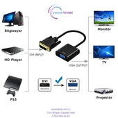 Dvı-D 24+1 Erkek To VGA Dişi Çevirici Adaptör Kablo - 3