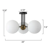 Rsylight 3'lü Modern Siyah Kaplama Plofyoner Wayli 8'li Modern Siyah Avize ve Sarkıt Avize thumbnail 7