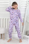 Uzun Kollu Cute Cat Desenli Kız Çocuk Pijama Takımı thumbnail 4