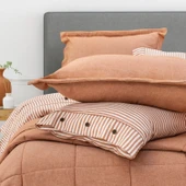 Schafer Home Loria Yatak Örtüsü Nevresim Seti 7 Parça-Turuncu - 6