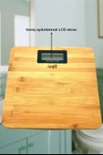 Techfit Bambu Banyo Baskülü Yüksek Hassasiyetli Darbelere Dijital Dayanıklı Terazi Tf 1065 M thumbnail 7