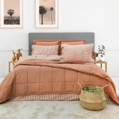 Schafer Home Loria Yatak Örtüsü Nevresim Seti 7 Parça-Turuncu - 1