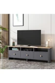 BMdekor Tv Sehpası Ozan Antrasit Meşe 150 Cm - 2