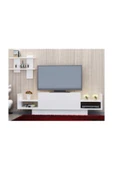 BMdekor Tv Ünitesi Mürdüm Raflı Beyaz 120 Cm - 1