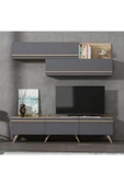 BMdekor Tv Ünitesi Asil Antrasit Meşe 180 Cm thumbnail 1