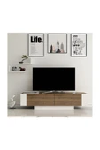BMdekor Tv Ünitesi Uranüs Beyaz Ceviz 150 Cm thumbnail 1