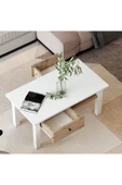 Meltem Çelik - BMdekor Orta Sehpa Loft Beyaz Çırağan - 2