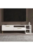 Meltem Çelik - BMdekor TV Sehpası Pergo Beyaz Gold 160 cm thumbnail 1