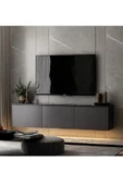 Meltem Çelik - BMdekor Tv Sehpası Norm Duvara Monte Antrasit Mermer Desen Led Işıklı 160 Cm thumbnail 2