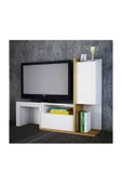 BMdekor Tv Ünitesi Bengi Sehpalı Beyaz Teak 120 Cm - 1