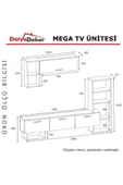 BMdekor Tv Ünitesi Deva Beyaz Ceviz - 3