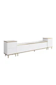 Meltem Çelik - BMdekor TV Sehpası Kozan Set Beyaz Gold 260 cm thumbnail 4