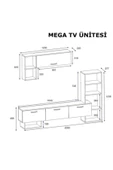 BMdekor Tv Ünitesi Beyaz Mermer Desen - 3