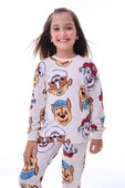 2'Li Paw Patrol Ve Sevimli Sky Desenli Kız Çocuk Pijama Takımı - 4