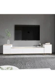 Meltem Çelik - BMdekor TV Sehpası Kozan Set Beyaz Gold 260 cm thumbnail 2