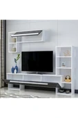 BMdekor Tv Ünitesi Beyaz Mermer Desen - 2