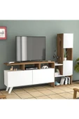 BMdekor Tv Ünitesi Beyaz Ceviz 177 Cm thumbnail 1
