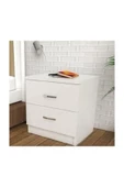 BMdekor Komodin Sine 2 Çekmece Beyaz thumbnail 1