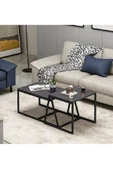 Meltem Çelik - BMdekor Orta Sehpa Max Metal Ayak Antrasit 2'li - 1
