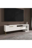 Meltem Çelik - BMdekor TV Sehpası Pergo Beyaz Gold 160 cm thumbnail 2