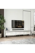 Meltem Çelik - BMdekor TV Sehpası Asil Kristal Beyaz 180 cm thumbnail 1