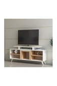 BMdekor Tv Ünitesi Kervan Beyaz Teak thumbnail 1