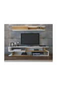 BMdekor Tv Ünitesi Söz Beyaz Teak thumbnail 2