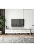 Meltem Çelik - BMdekor TV Sehpası Asil Kristal Beyaz 180 cm thumbnail 2