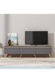 BMdekor Tv Sehpası Asil Antrasit Meşe 180 Cm - 1