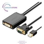 VGA USB To Dvı-D 24+1 Dişi Görüntü Aktarma Kablosu - 1
