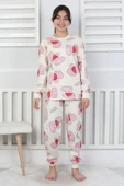 Tangled Hearts Desenli Kız Çocuk Pijama Takımı 8-13 thumbnail 7