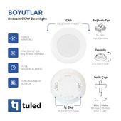 Tuled Redeem C12W Downlight, Titreşimsiz, Göz Konforu, Tekli - 3